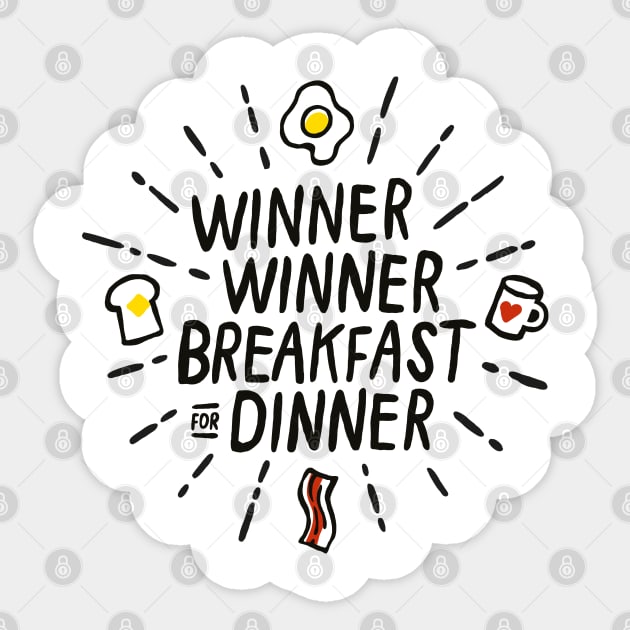 Winner Winner Breakfast for Dinner Sticker by Gintron